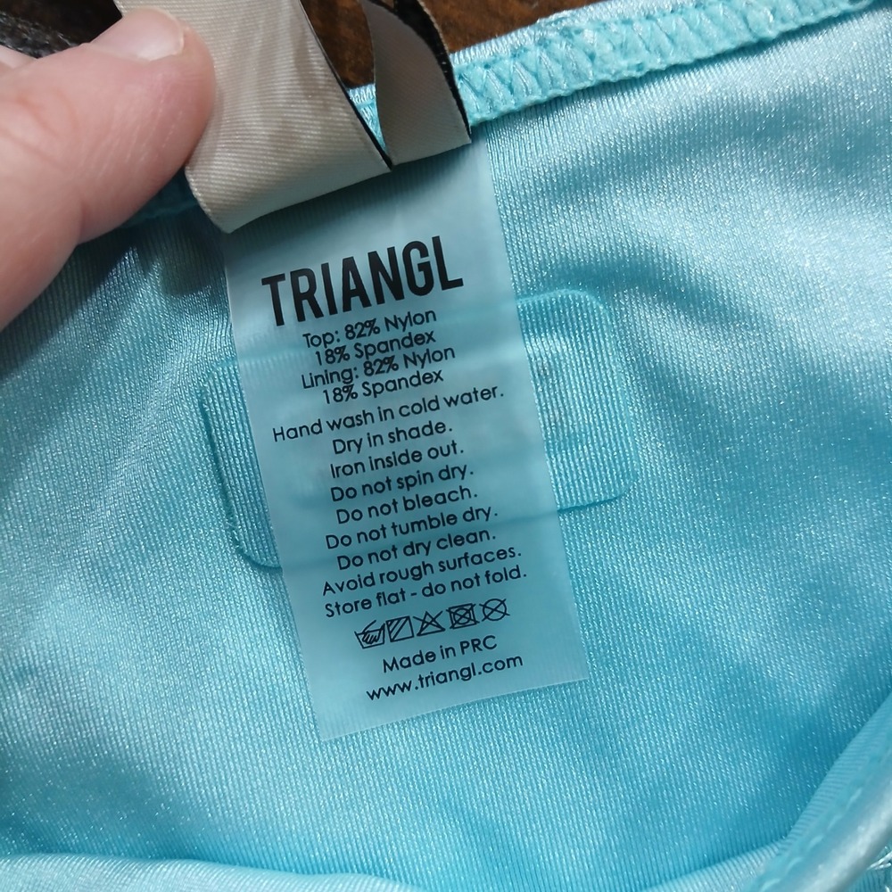 NWT TRIANGL sky high blue S bikini set w/ bag beach coquette fairy y2k doll - Picture 3 of 6